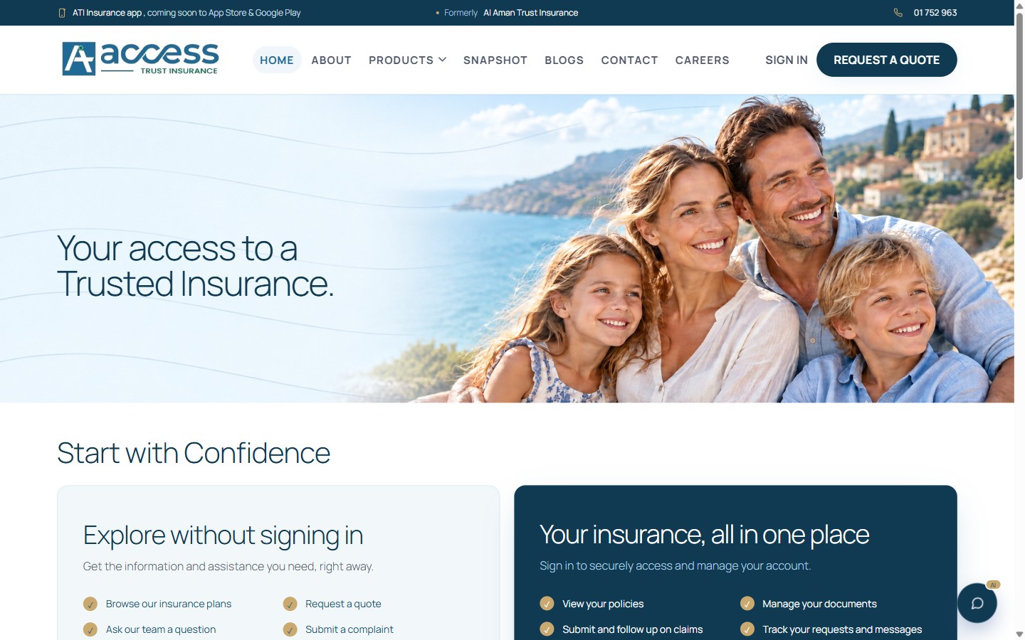 Access Trust Insurance homepage